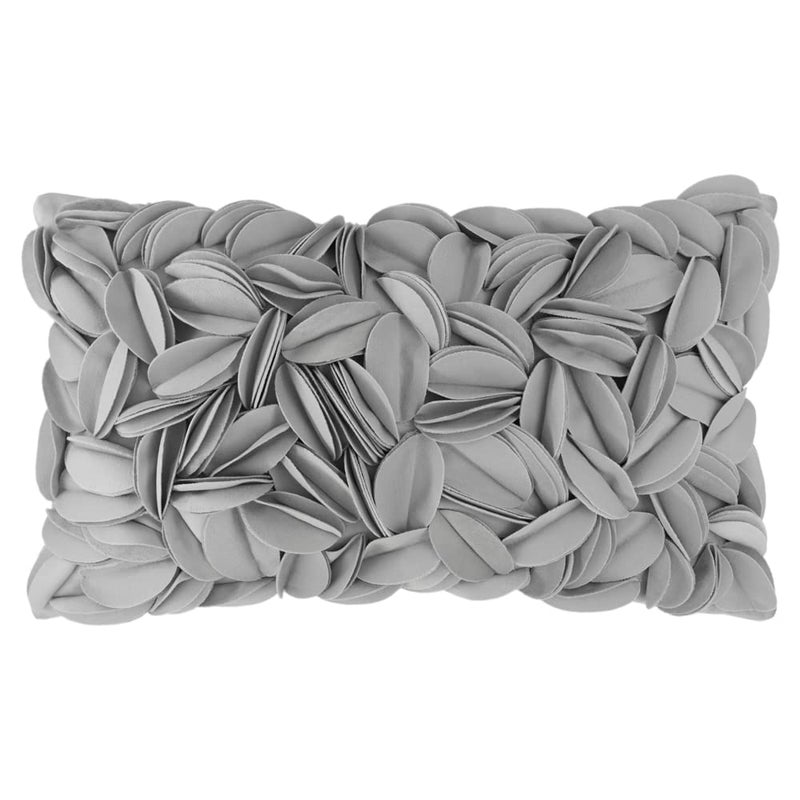 KINGROSE 3D Handmade Accent Pillow Cover Personalized Throw Pillow Cases Decorative Cushion Covers Home Decor for Girls Women Bedroom Couch Chair 12 x 20 Inches Light Grey - Image 1